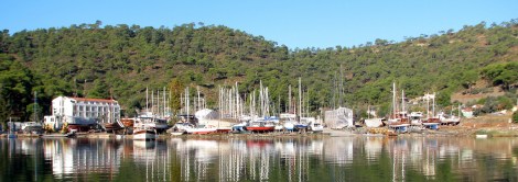 The boat yard where Leander will sit for the winter.