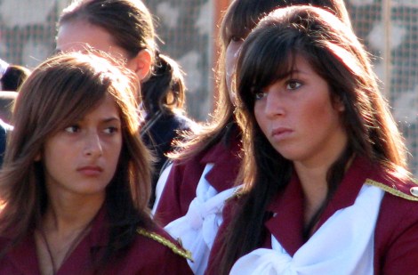 Watching the parade.