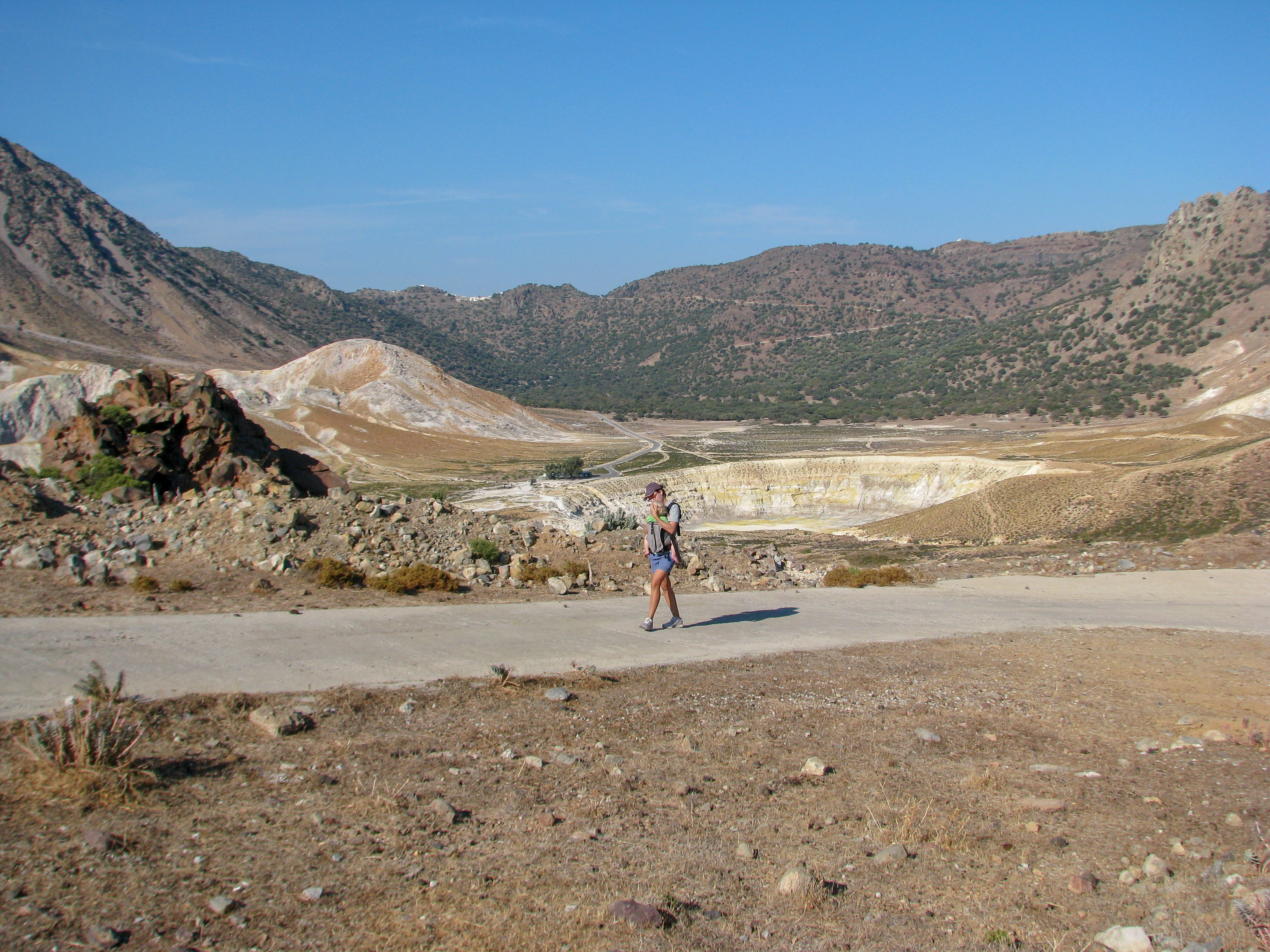 Gaining elevation from the volcano.