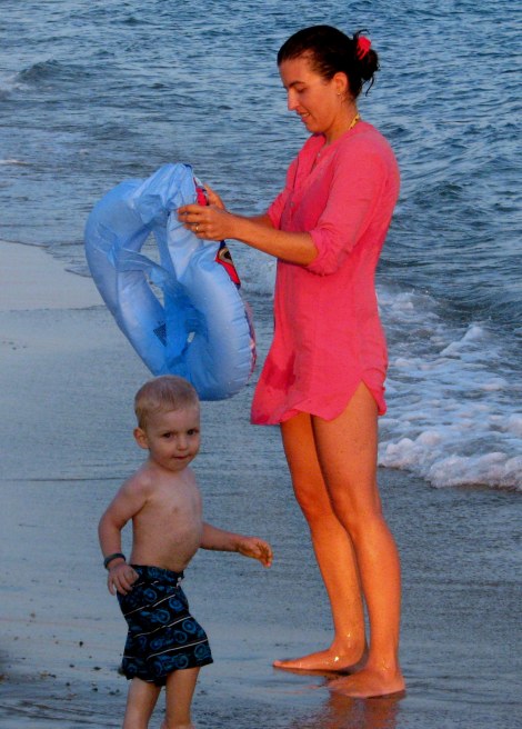 Italy!!!!  Alexander and Sima at the beach near Rocella Ionica.