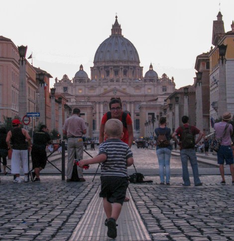 Alexander out for a run near St. Peter's Square.