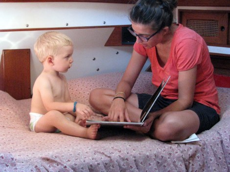 Sima and Alexander catch up on some reading.