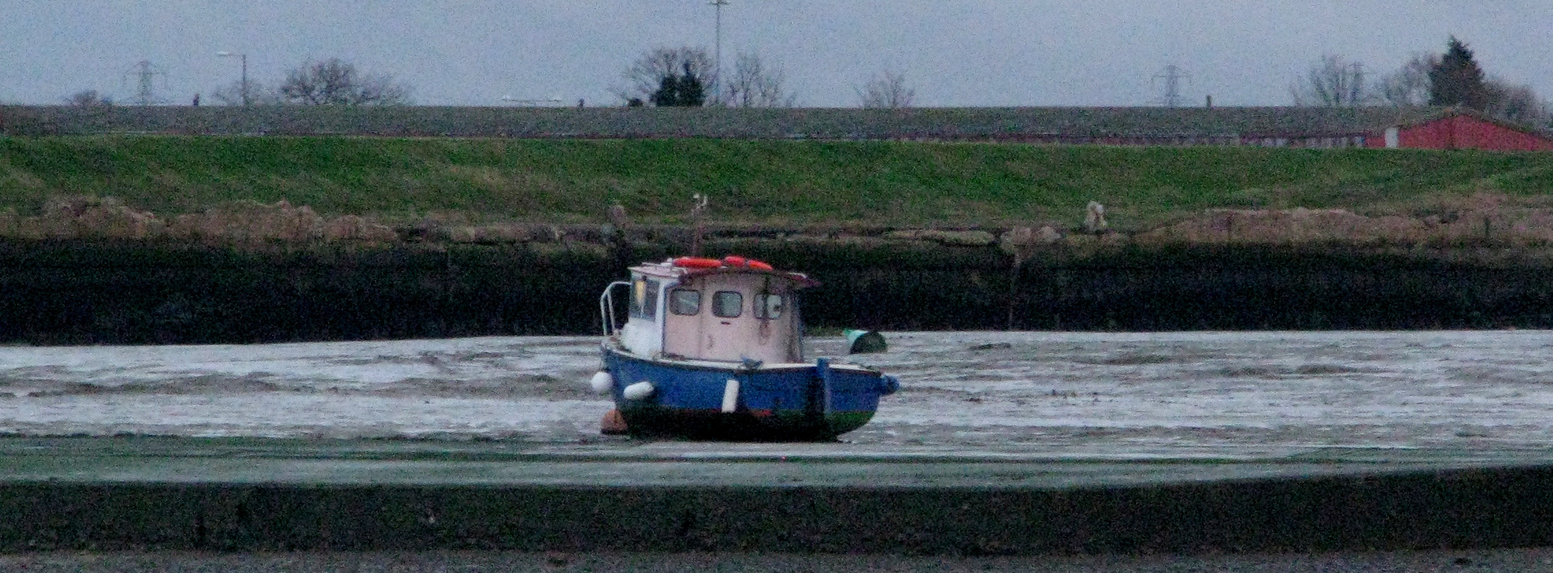 High and dry. The tides on the Swale, near Queenborough were significant.