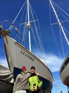 Paul and one of his very good friends, Erick Arkstedt, after a day of working on the boat to get it ready for the water. Erik did the round trip from Stockholm to Smogen again to see Paul, and they had a wonderful weekend together.